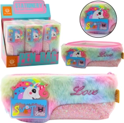 Trousse peluche avec licorne et détails scintillants