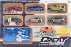 Set lanceerautootjes met verkeersborden en racebaan