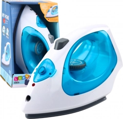 Fer à repasser pour enfants avec vapeur, lumières et sons bleu