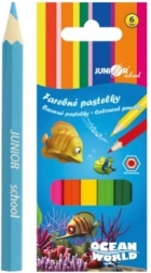 Kleurpotloden Ocean World zeshoekig 6 stuks