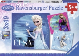 Ravensburger Puzzle Frozen: Elsa, Anna and Olaf 3×49 Pieces