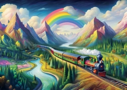 Regenboogtrein Puzzel 260 stukjes