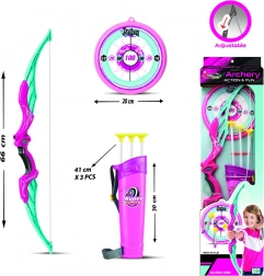 Roze boogschietset voor kinderen met accessoires