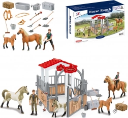 Woopie Stable and Horse Paddock – 18-Piece Figure Set