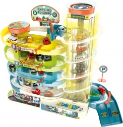 Verdiepte garage met lift voor 6 auto’s met licht- en geluidseffecten