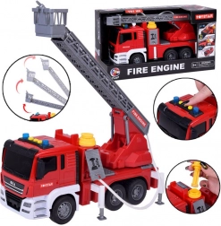 Brandweerwagen met waterpomp, licht en geluid, aangedreven door wrijving