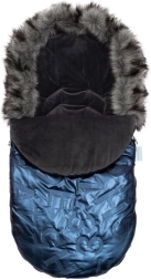 Luxe wintervoetenzak met bontkraag New Baby blauw