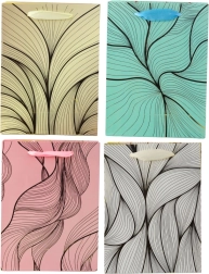 Gift bag with wavy gold pattern 23 × 18 × 10 cm