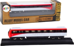 Modèle de train de collection rouge‑blanc 1:48 en métal