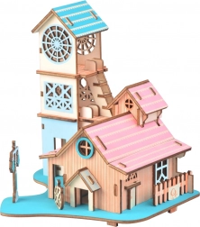 Woodcraft Houten 3D-puzzel Villa aan de rivier