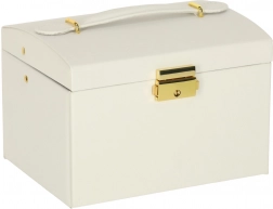 Sieradendoos met ladeblokjes en spiegeltje, wit