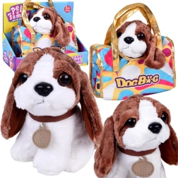Adorable chien en peluche dans un sac – jouet tout doux pour enfants