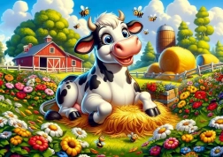 Puzzle Cute Cow and Friends 50 Pieces