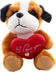Pluchen hondje met hartje 14 cm