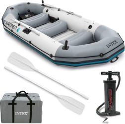 Inflatable boat INTEX Mariner 4 for 4 people with oars, pump and rod holders