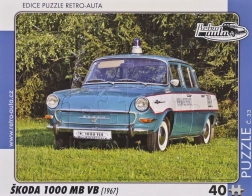 Puzzle Rétro Voitures Škoda 1000 MB VB 40 pièces