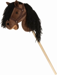 Paard op stok Hobby Horse bruin met teugels 80cm