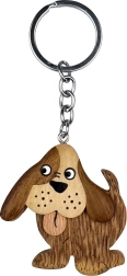 Houten sleutelhanger Hond
