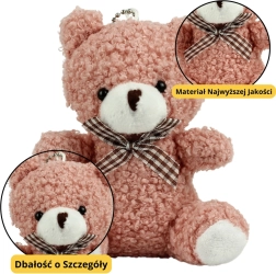 Roze pluchen beren-hanger 8 cm