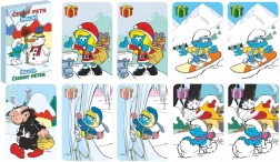 Old Maid Smurfs – winter card game in a paper box 6 × 9 cm