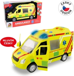 Ambulance op batterijen met Tsjechische stem 1:16