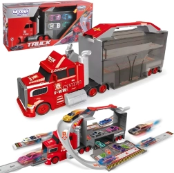 Woopie brandweerwagen met garage en racebaan