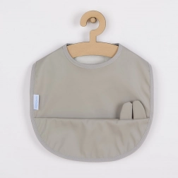 Washable Bib NEW BABY 34 × 25 cm Grey