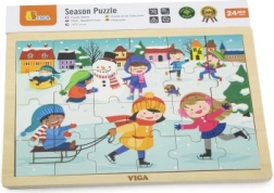 Houten puzzel winter 24 stukjes