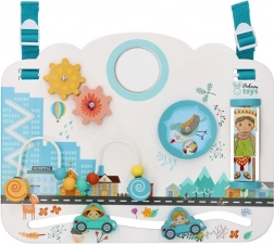 Tableau sensoriel actif en bois Enfants du monde