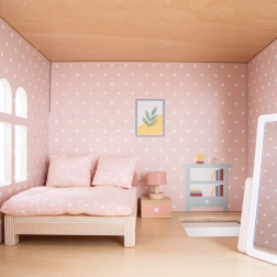 houten poppenhuis met meubels