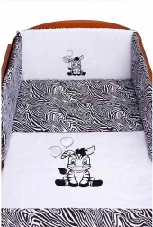 3-delige beddengoedset voor ledikant New Baby Zebra, zwart-wit 100 × 135 cm