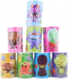 Metalen spaarpot met monstertjes