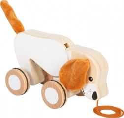Houten trekspeelgoed Hondje met knisperende oortjes