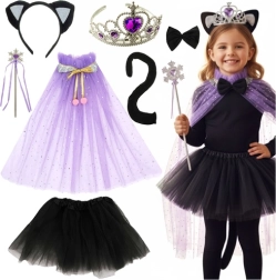 Kids' Cat Costume 7-in-1 KRUZZEL, Black