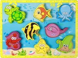 Houten inlegpuzzel onderwaterwereld