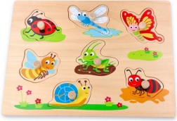 Houten inlegpuzzel met knopjes – insecten