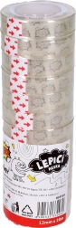 Transparante plakband 12 mm x 20 m, 12 stuks