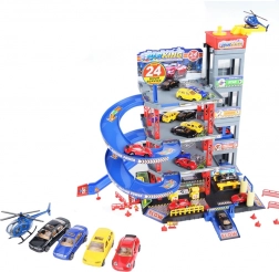 Woopie meerlaagse parkeergarage met wasstraat, lift en helikopter