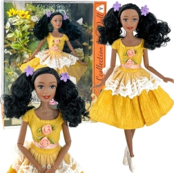 Woopie Royal doll Emi 32 cm in a fashionable outfit with beautiful black hair