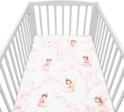 Cotton Crib Sheet NEW BABY Fairies 120×60 cm
