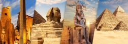 Panoramische puzzel BLUEBIRD Ontdek Egypte: Luxor en Gizeh 1000 stukjes
