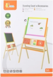 Houten kindertekenbord 2-in-1 met magnetisch en krijtblad