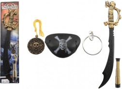 pirate set plastic sword with accessories 58 cm on card