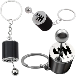 Metalen sleutelhanger Versnellingspook – zwart