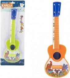 Plastic ukelele met diertjes 40 cm met plectrum