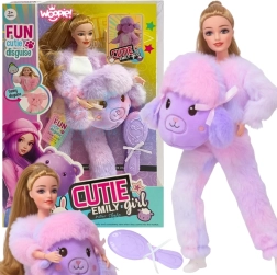 Woopie Royal doll Emi in a purple lamb costume