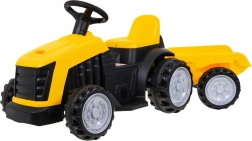 Kindertraptractor met aanhanger – geel