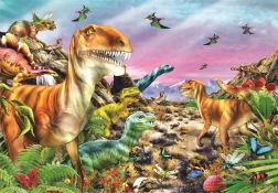 Puzzel Land van de Dinosaurussen 104 stukjes CLEMENTONI