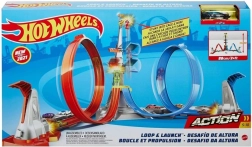 Hot Wheels toren Duel op hoogte racebaan met winnaarskooi