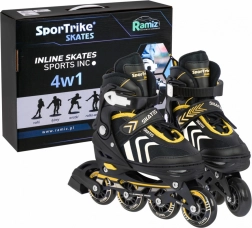 Set 4-in-1 kinder skates: inline, quads en ijsschaatsen, maat 29–33 – geel